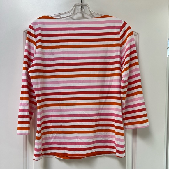 Striped Pink and Orange 3/5 Sleeve Top - Perfect for spring - Picture 3 of 3